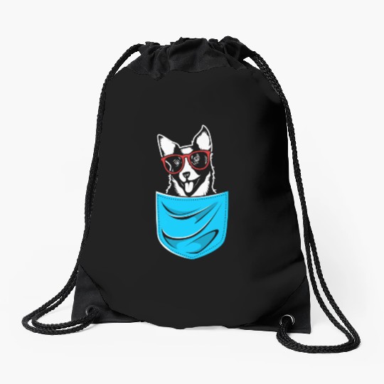 Australian Cattle Dog Cute Cattle Dog In A Pocket Drawstring Bags