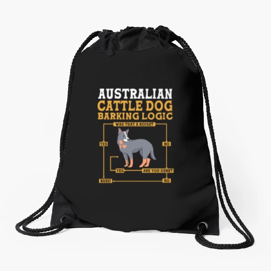 Blue Heeler Australian Barking Logic Cattle Dog Drawstring Bags