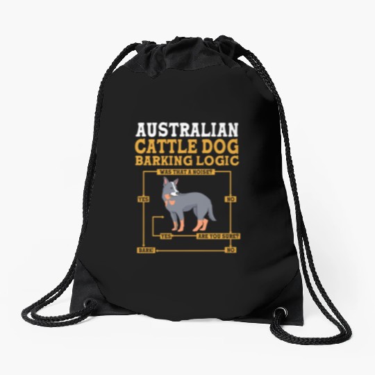 Blue Heeler Australian Barking Logic Cattle Dog Drawstring Bags