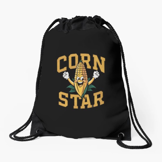 Funny Farm Food Drawstring Bags Corny Cob Farmer Corn Star