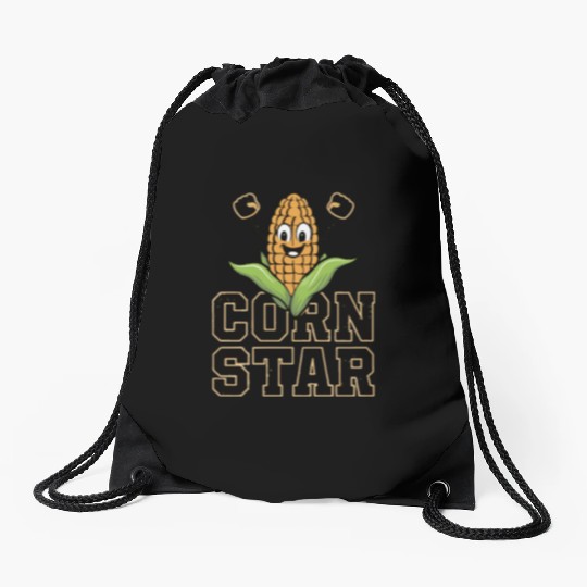 Funny Farm Food Drawstring Bags Corny Cob Farmer Corn Star