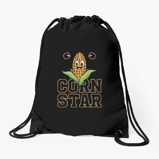 Funny Farm Food Drawstring Bags Corny Cob Farmer Corn Star