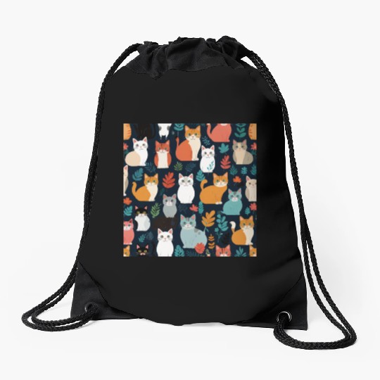Catty Camouflage Drawstring Bags