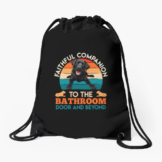 Labrador FAITHFUL COMPANION to Bathroom Door Drawstring Bags