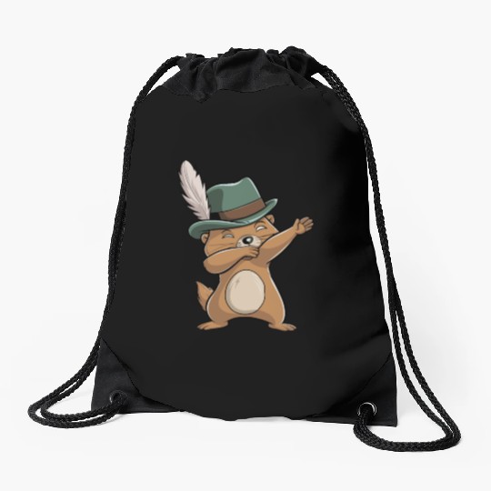 Groundhog Marmot for a Marmot lover groundhog fan Drawstring Bags