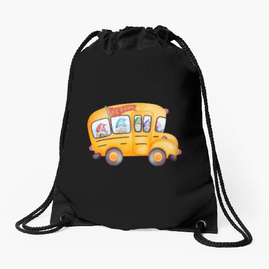 Back to School Collection: School Bus Drawstring Bags