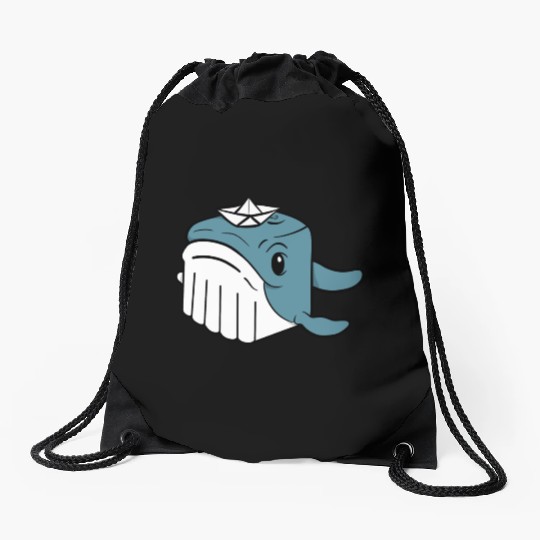 whale orca Drawstring Bags