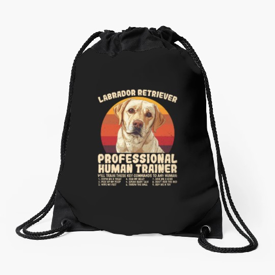 LABRADOR RETRIEVER PROFESSIONAL HUMAN TRAINER Drawstring Bags