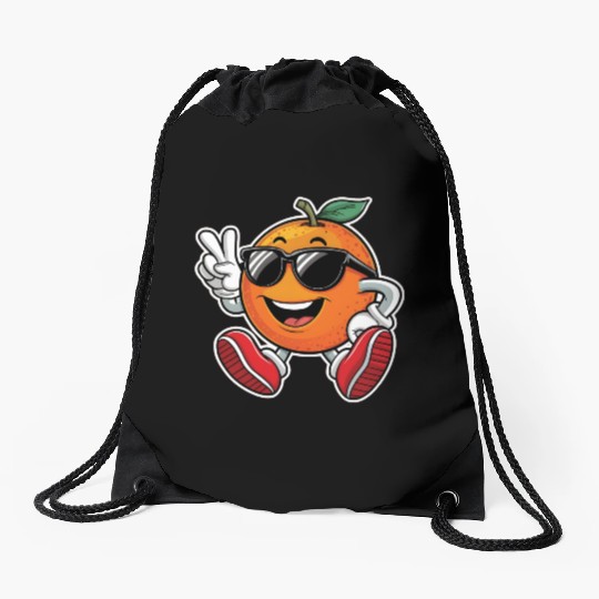 Funny Orange Fruit Relaxing Drawstring Bags