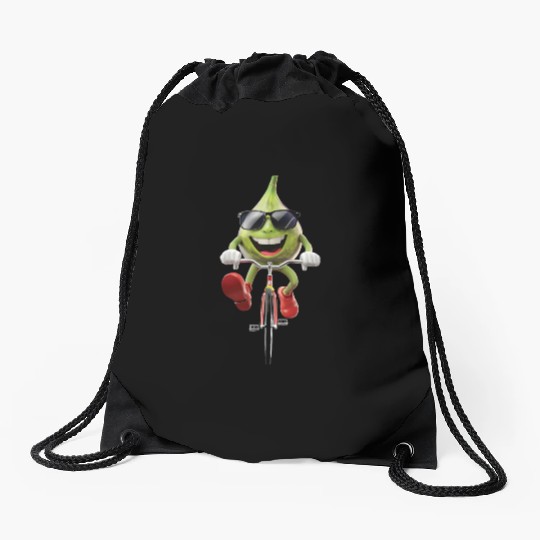 Fig Cycling On Bike Realistic Drawstring Bags