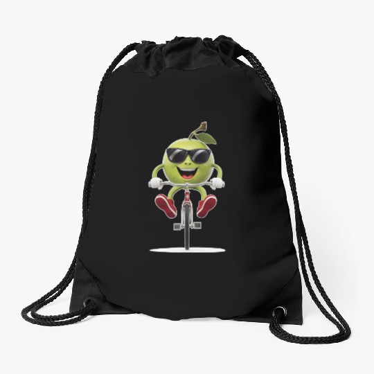 Guava Cycling On Bike Realistic Drawstring Bags