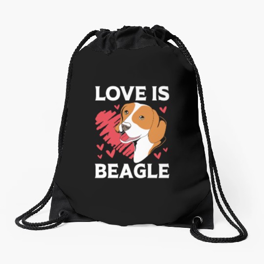 Beagle Dad Papa Dog I Love My Beagle Drawstring Bags