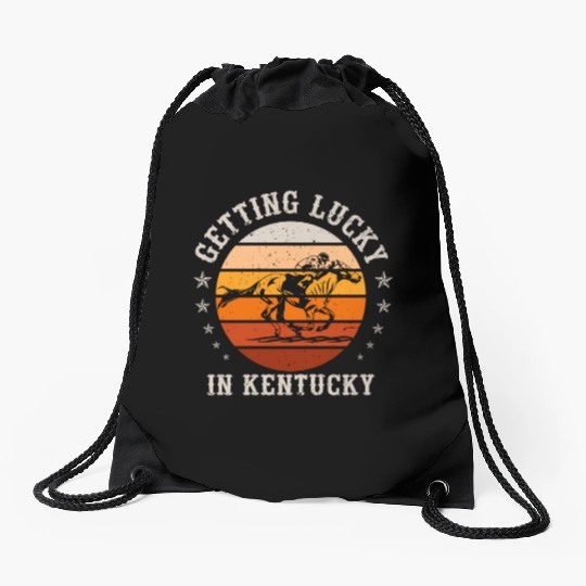 Getting Lucky In Kentucky Horse Racing Drawstring Bags
