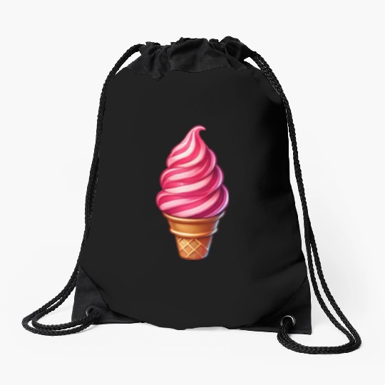Candy cane ice cream motif in a sweet ice cream Drawstring Bags