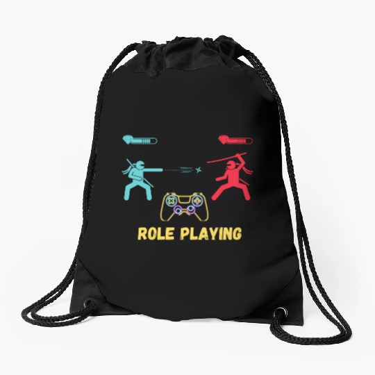 game game, gaming, gamer, video game, funny, video Drawstring Bags
