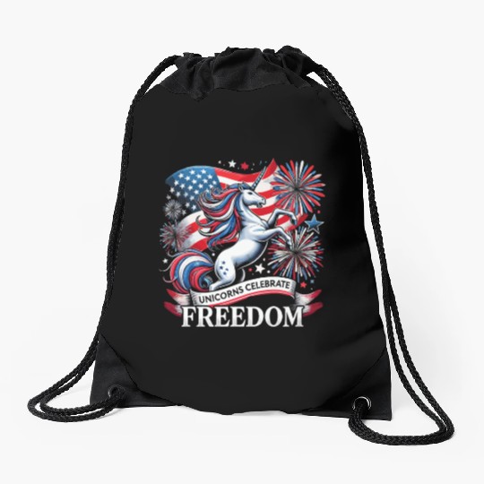 Star-Spangled Unicorn with American Pride and Drawstring Bags