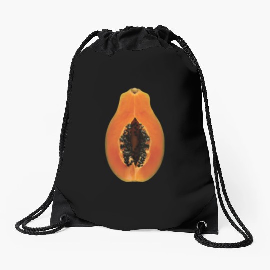 Papaya Realistic Drawstring Bags
