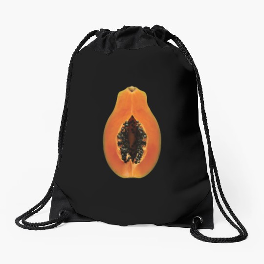 Papaya Realistic Drawstring Bags