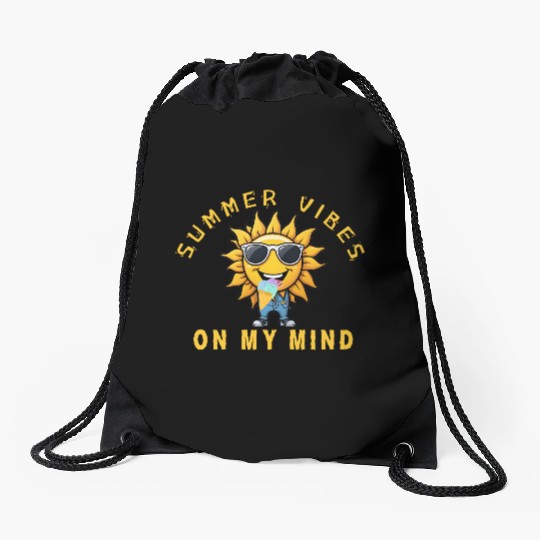 Summer Vibes Sunflower Drawstring Bags