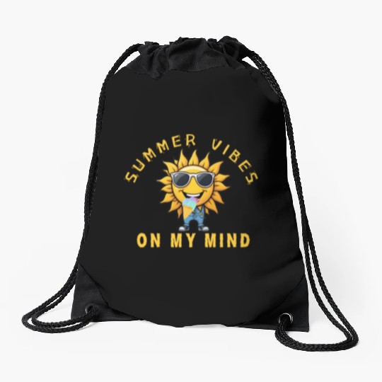 Summer Vibes Sunflower Drawstring Bags