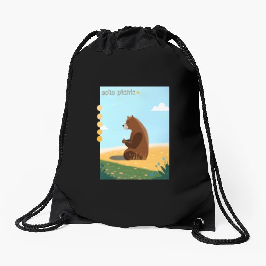 solo picnic for outdoor picnics Drawstring Bags