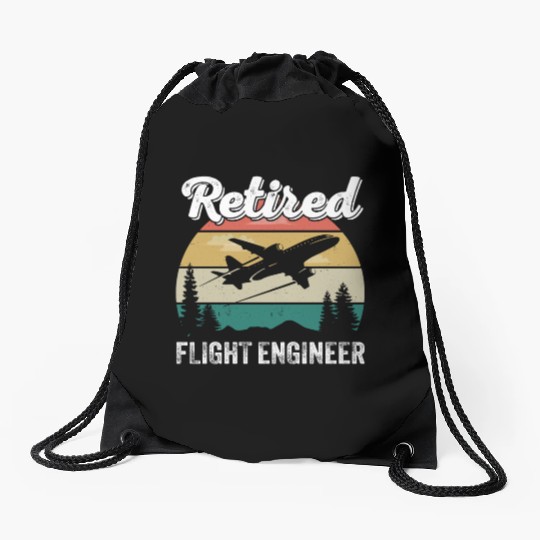 Retired Flight Engineer Retirement Pilot & Aviatio Drawstring Bags