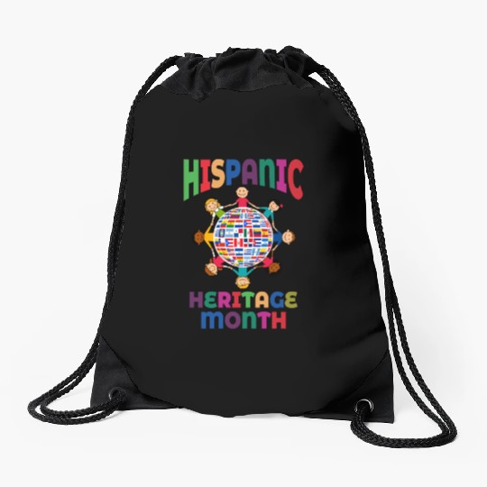 Hispanic Heritage Month Kids Countries Flags World Drawstring Bags