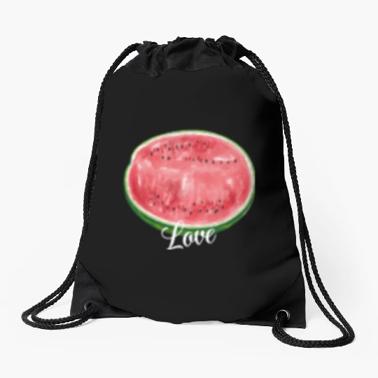 Watermelon, juicy, refreshing, summer fruit Drawstring Bags