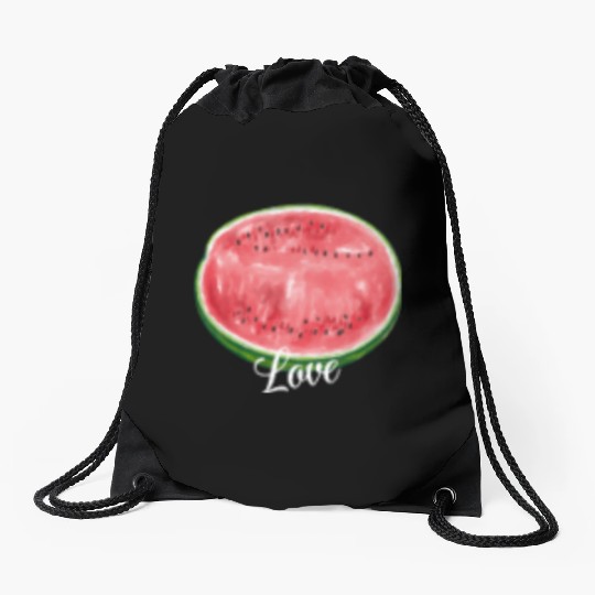 Watermelon, juicy, refreshing, summer fruit Drawstring Bags