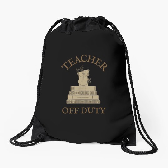Teacher Off Duty Reading Teacher Drawstring Bags