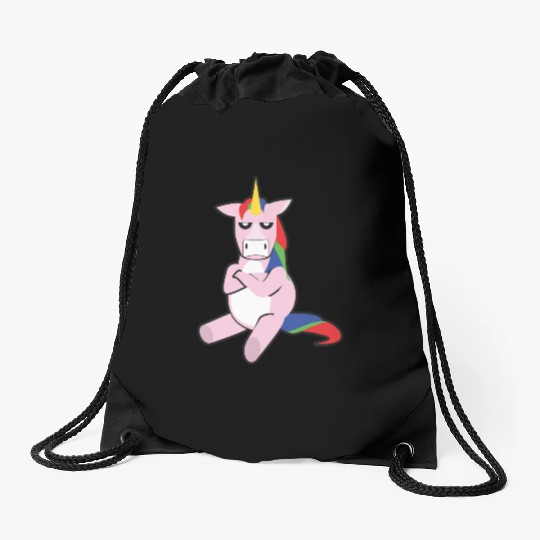 Grumpy Unicorn Drawstring Bags