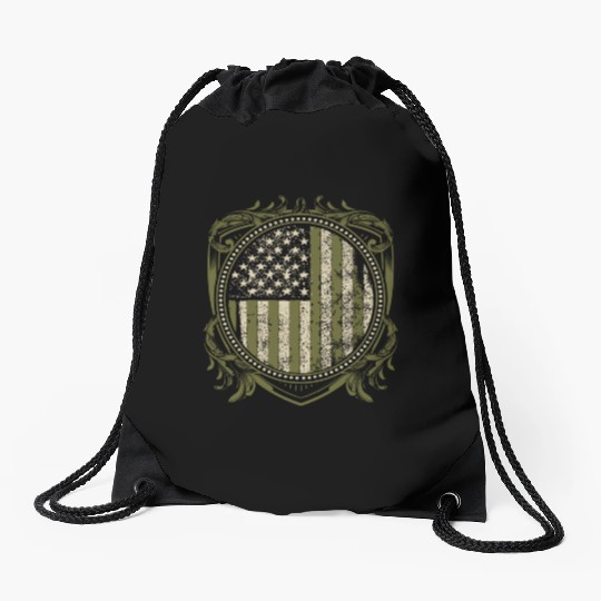 Veteran Design - US Veteran Crest Drawstring Bags