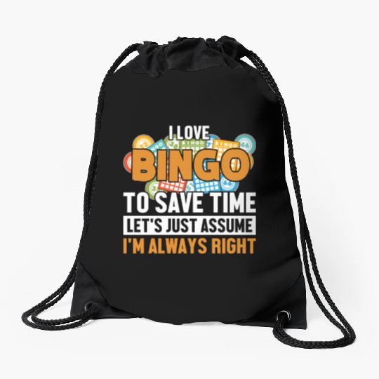 Bingo Let's Assume I'm Right Caller Daubers Bingo Drawstring Bags