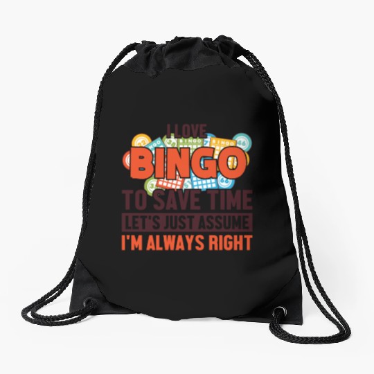 Bingo Let's Assume I'm Right Caller Daubers Bingo Drawstring Bags