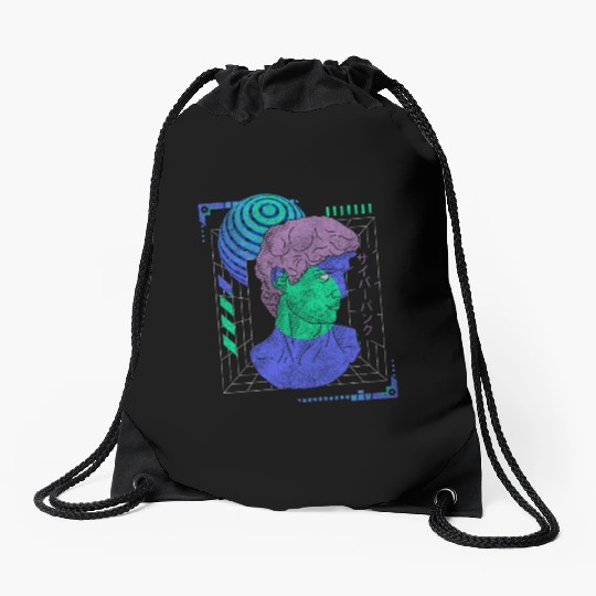 Cyberpunk Style Synthwave Gaming Drawstring Bags