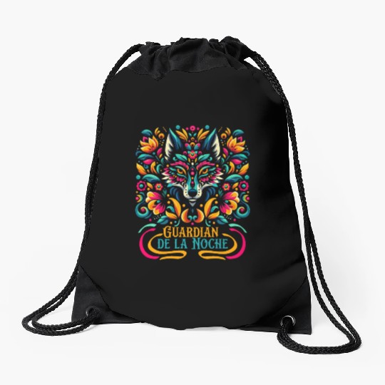 Mexican Wolf Drawstring Bags