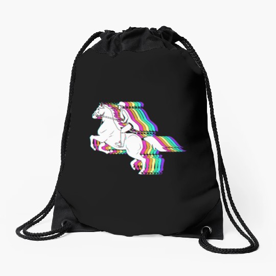 Colorful Horse Equestrian Jockey Horse Racing Drawstring Bags