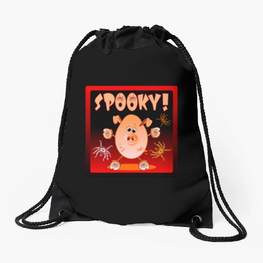 HAPPY HALLOWEEN SPIDERS PIGLET Drawstring Bags