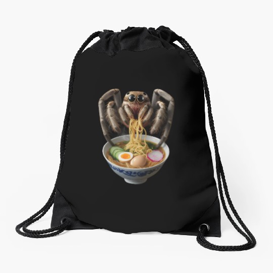 Spider Eating Ramen Realistic Drawstring Bags