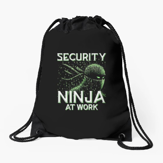 Penetration Tester Security Ninja at work Drawstring Bags
