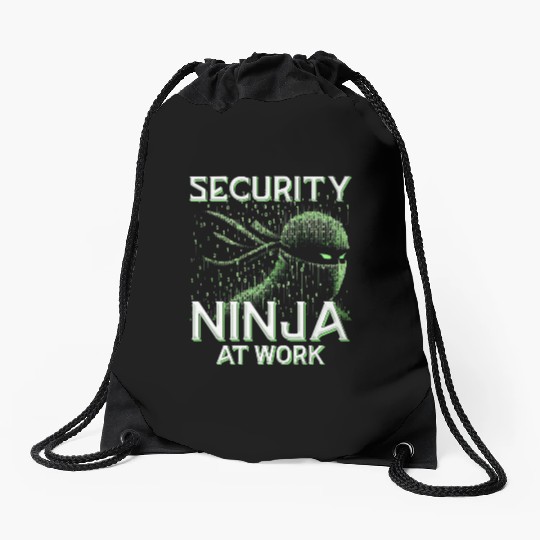 Penetration Tester Security Ninja at work Drawstring Bags