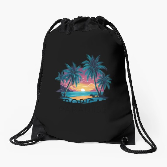 TROPICAL PARADISE Drawstring Bags