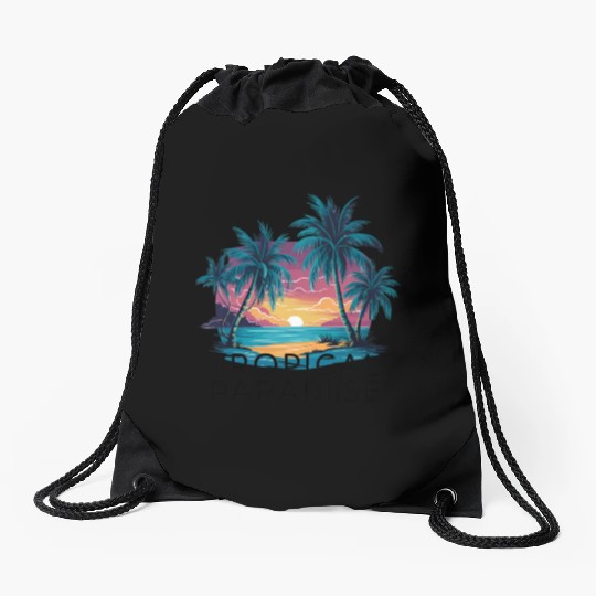 TROPICAL PARADISE Drawstring Bags