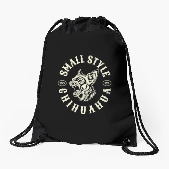 Angry Chihuahua Dog Funny Drawstring Bags