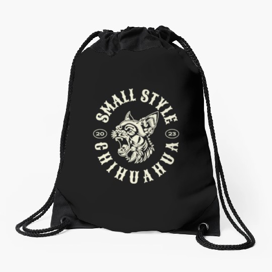 Angry Chihuahua Dog Funny Drawstring Bags