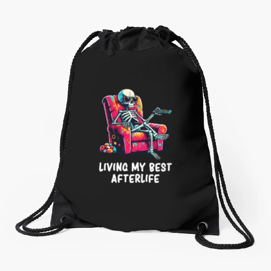 Skeleton - Skeleton Humor - Skeleton Dark Humor Drawstring Bags
