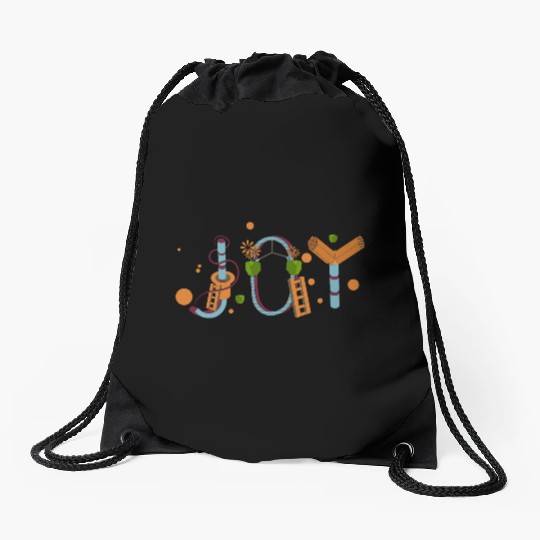 Geometric Blossom Alphabet Drawstring Bags