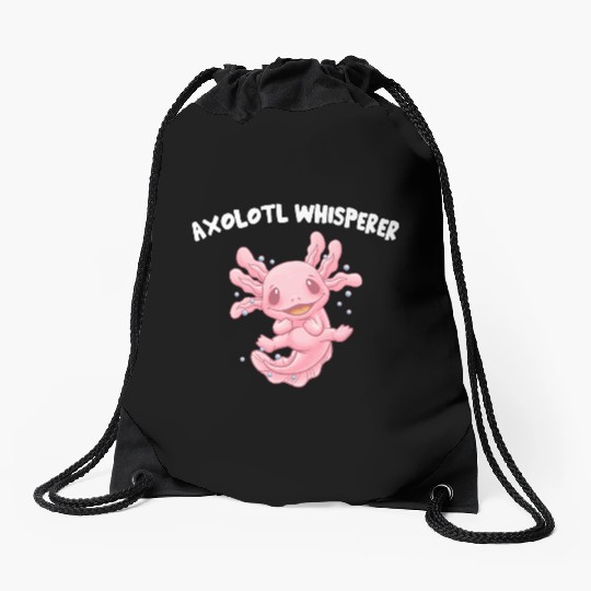 Axolotl Whisperer Salamander Animal Lover Amphibia Drawstring Bags