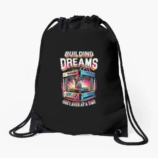 3D Print 3D Engineer Building Dreams Drawstring Bags