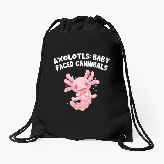 Baby Faced Cannibals Axolotl Animal Lover Salamand Drawstring Bags